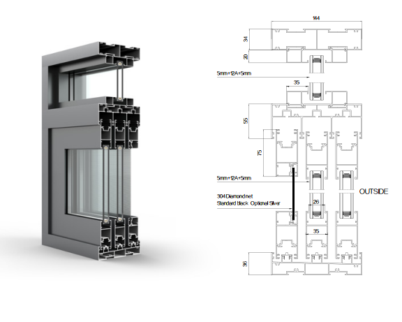 Aluminium Sliding Window with Glass Aluminium Sliding Window with Glass
