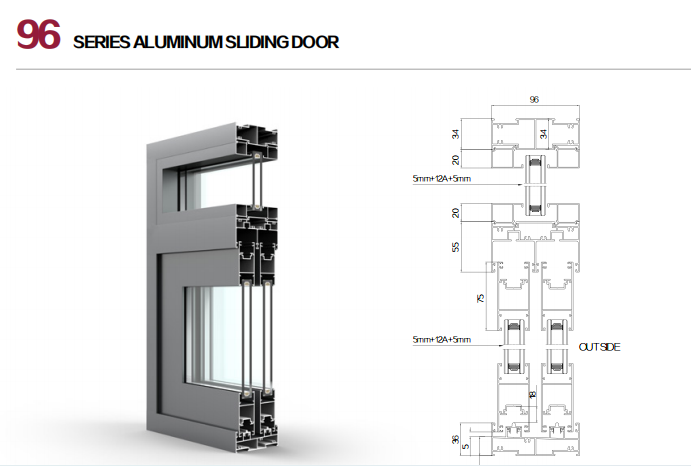 Aluminium Sliding Window with Glass